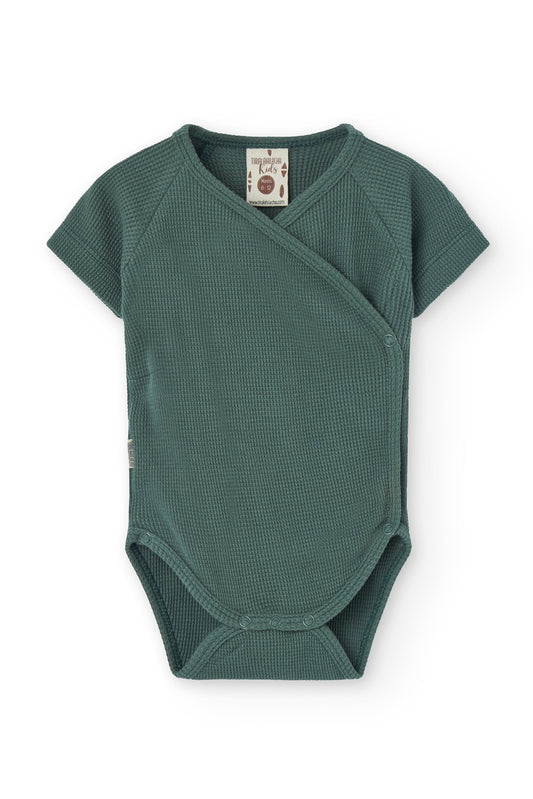 Haruka waffle kimono bodysuit in blue