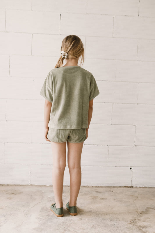 Harper oversized terry T-shirt in green