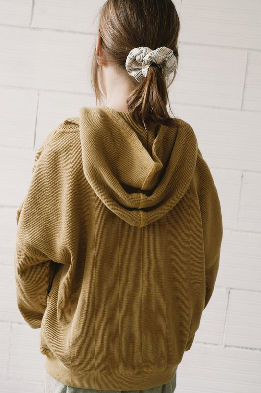 Helmi waffle sweatshirt in mustard