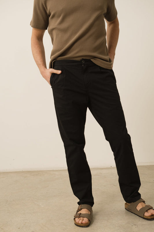 Pantalón Lino Herman Chino Casual Negro