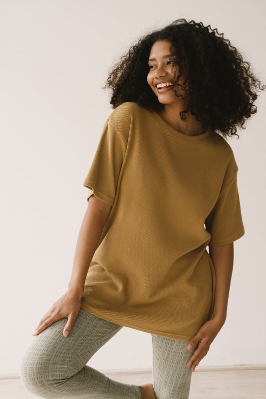 Harmony waffle Unisex T-Shirt in mustard