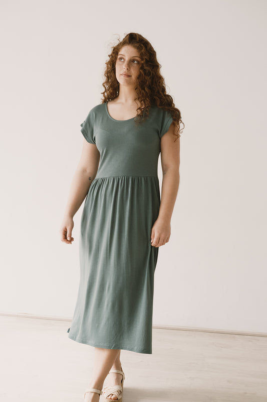 Hanna Tencel long dress in blue