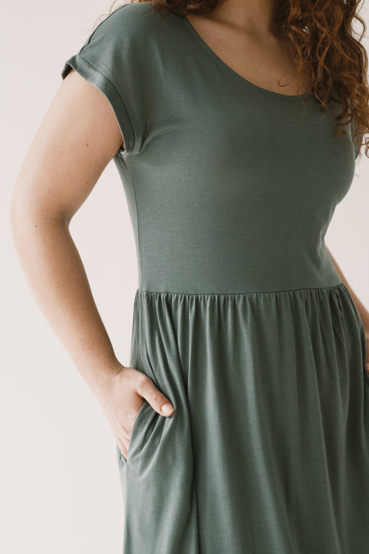 Hanna Tencel long dress in blue