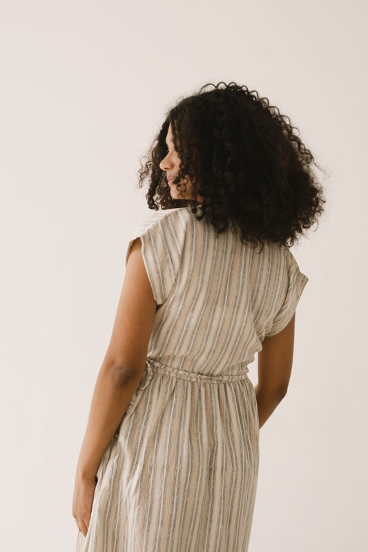 Hira Tencel wrap midi dress trace print