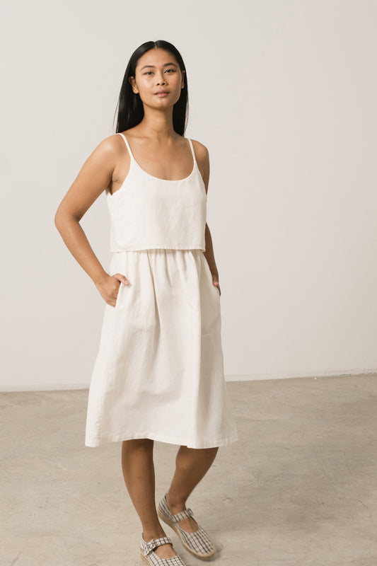 Vestido Tirantes Henar Lino Blanco