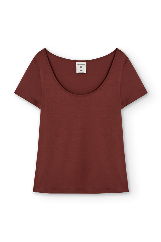Hilda Tencel Kurzarm-T-Shirt in Rot