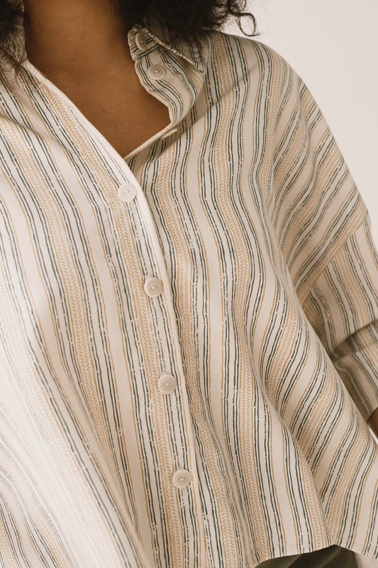 Hallow Tencel oversized trace print shirt