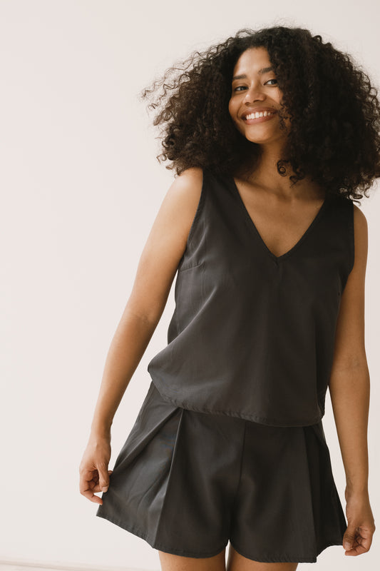 Holly Tencel strap top in black