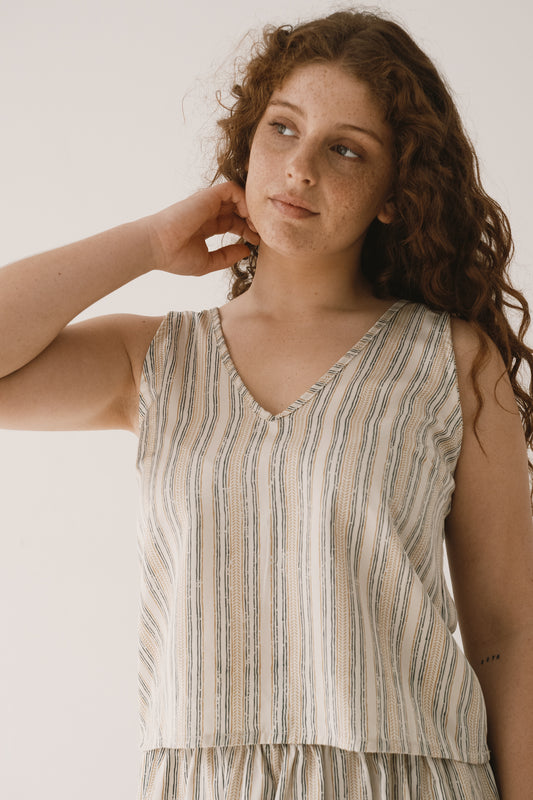 Top Holly tirantes Tencel estampado rastro