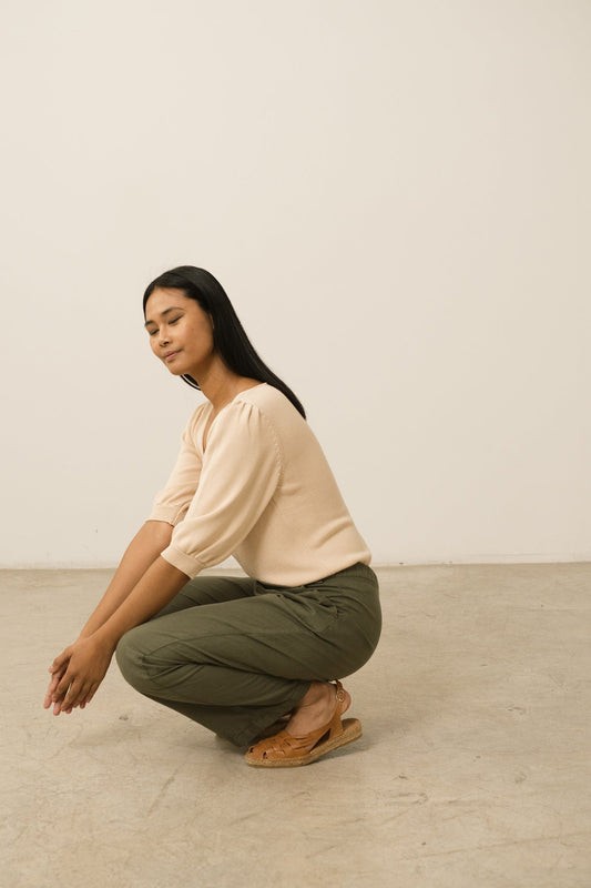 Pantalón Henna Oversized Lino Verde