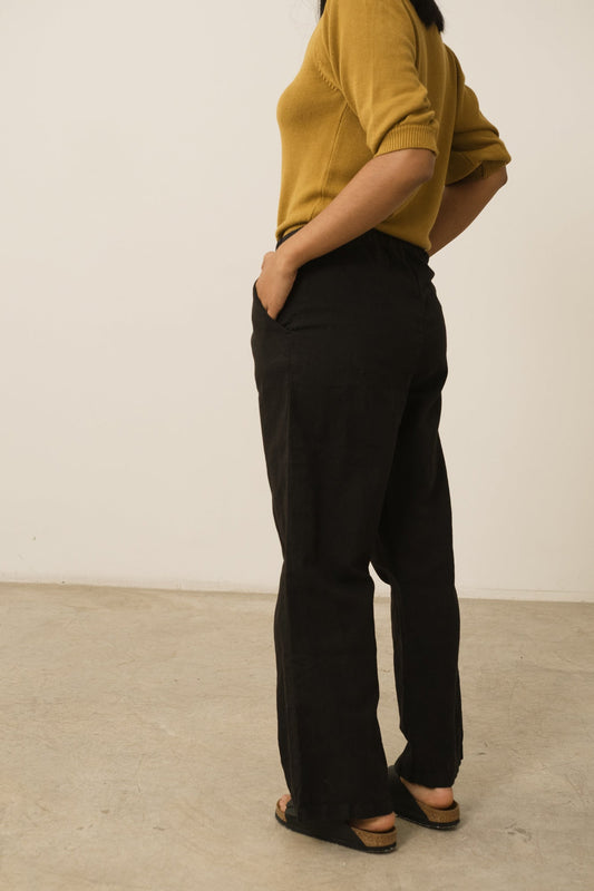 Pantalón Henna Oversized Lino Negro