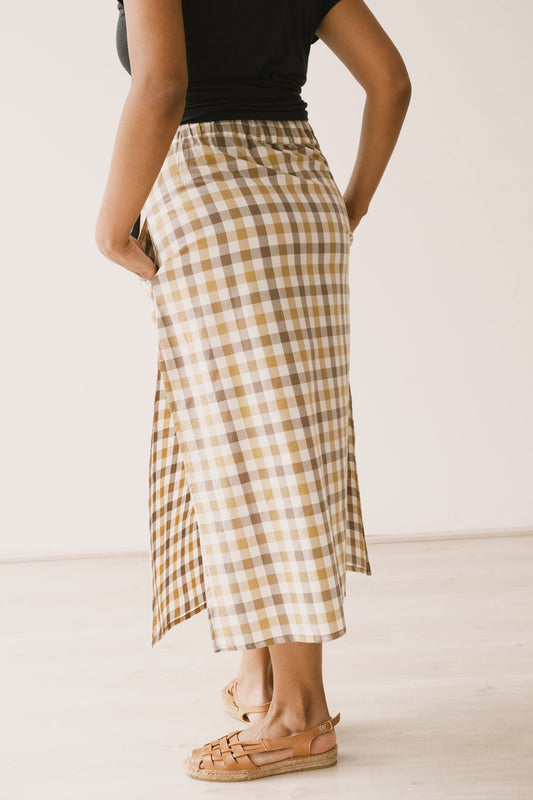 Halia midi skirt vichy print