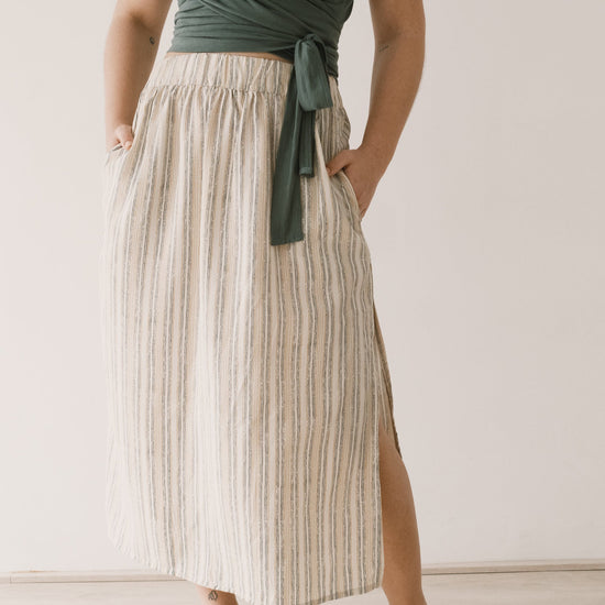 Halia Tencel midi skirt trace print