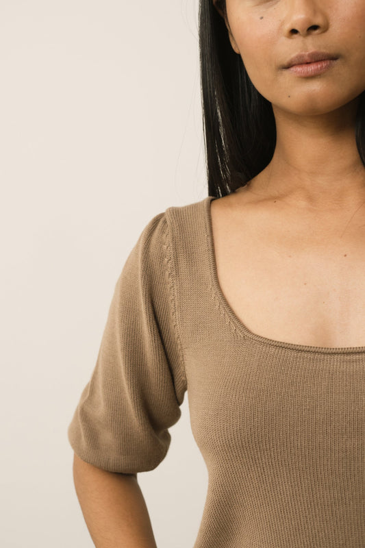 Haya gestricktes Tencel-Oberteil in Braun