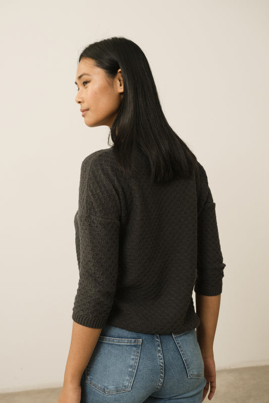 Hadi-Pullover aus Bio-Baumwolle in Schwarz