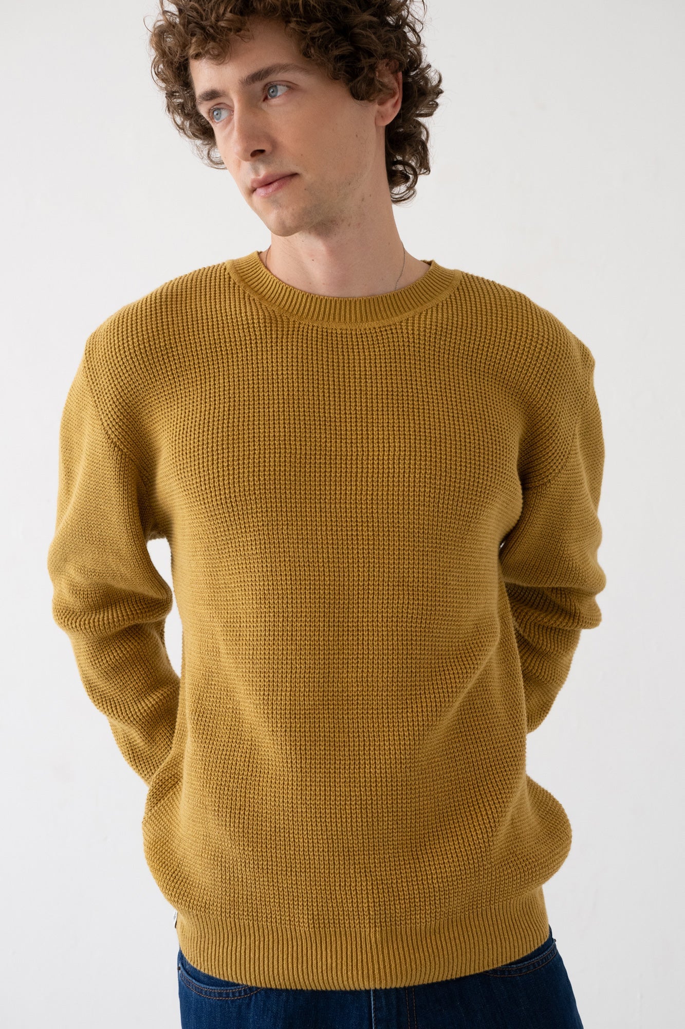 Style Mustard Crew Neck Sweater Mustard Tam Sweater In Organic