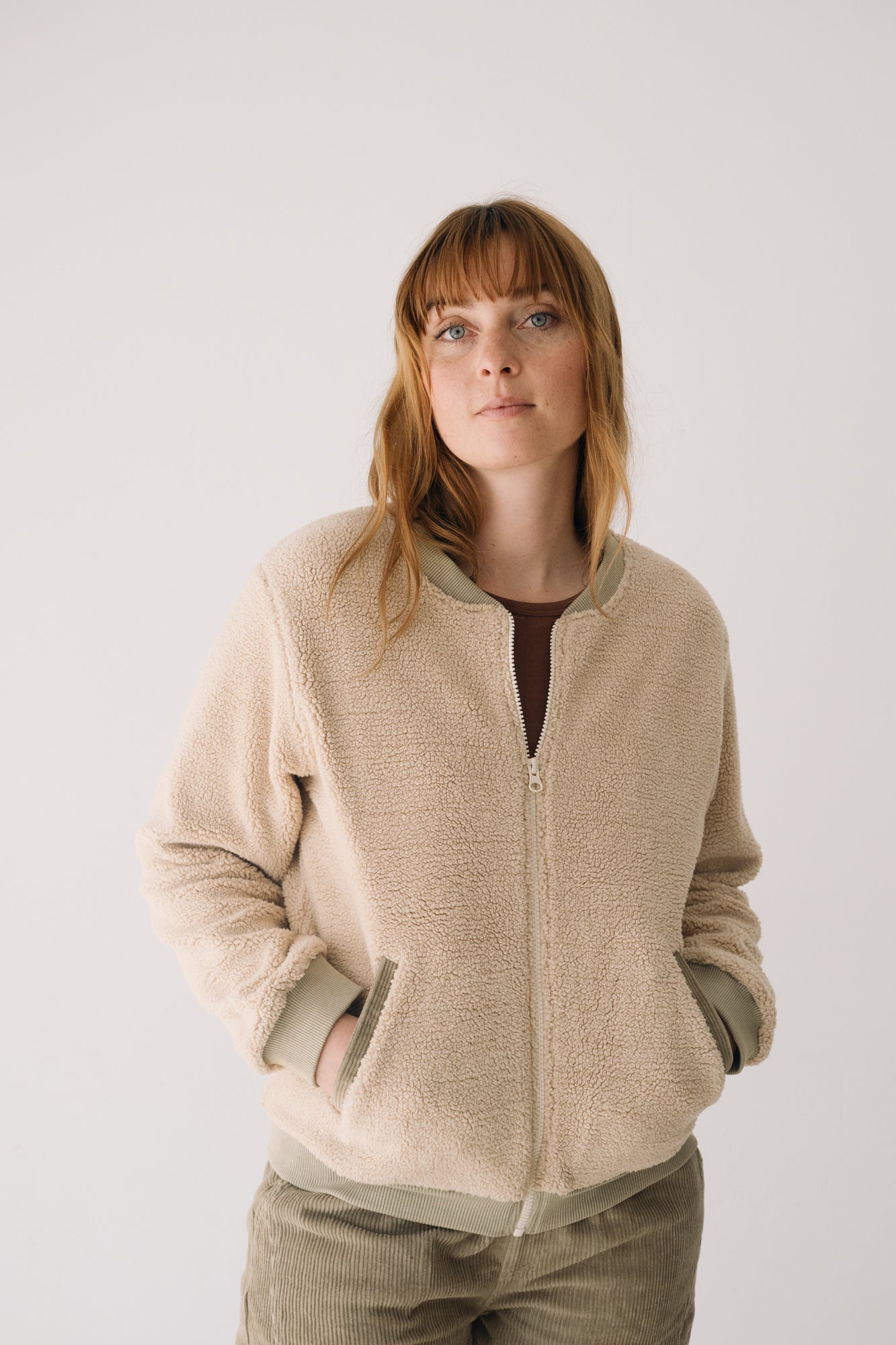 Chaqueta borreguito algodón orgánico crudo Moda sostenible by