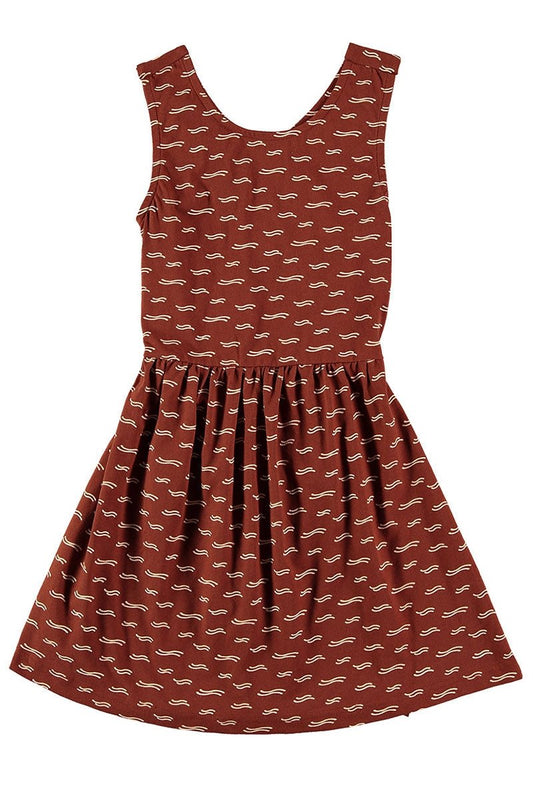Crossed dress in terracotta - TIRALAHILACHA