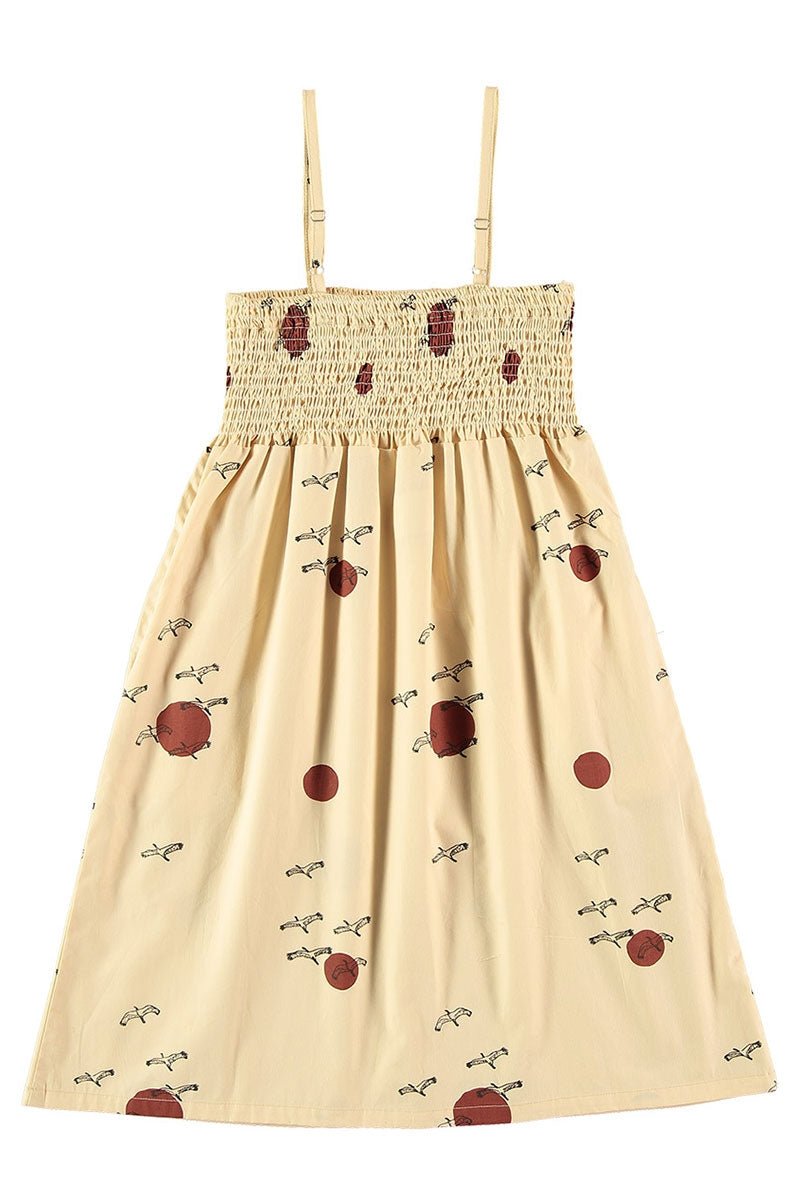 Smocked dress in beige - TIRALAHILACHA