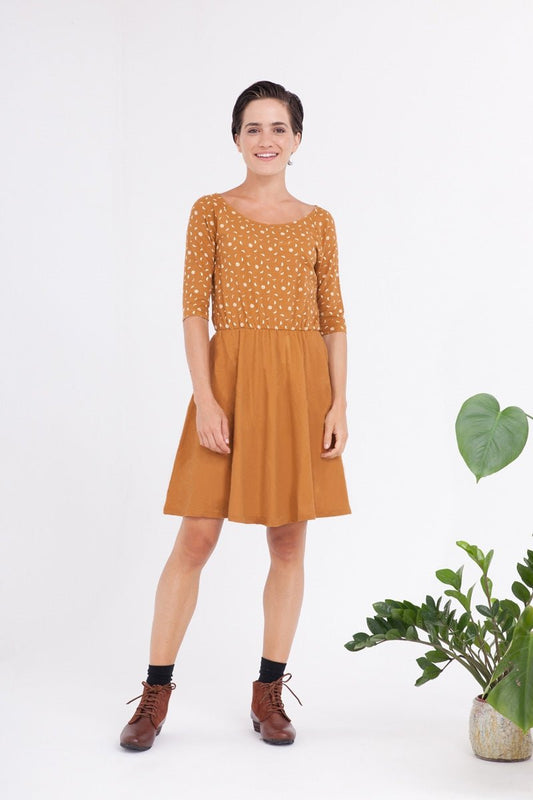 Vestido Carol manga ranglán azul ópalo. - TIRALAHILACHA