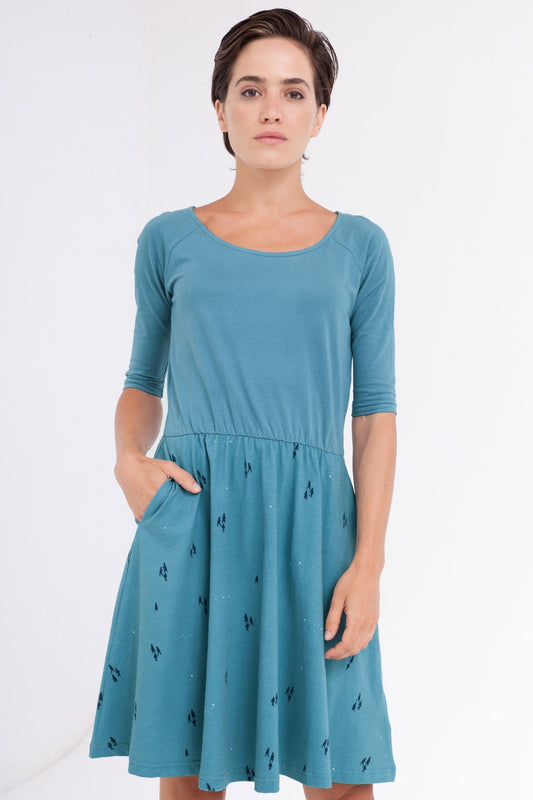 Vestido Carol manga ranglán mostaza. - TIRALAHILACHA