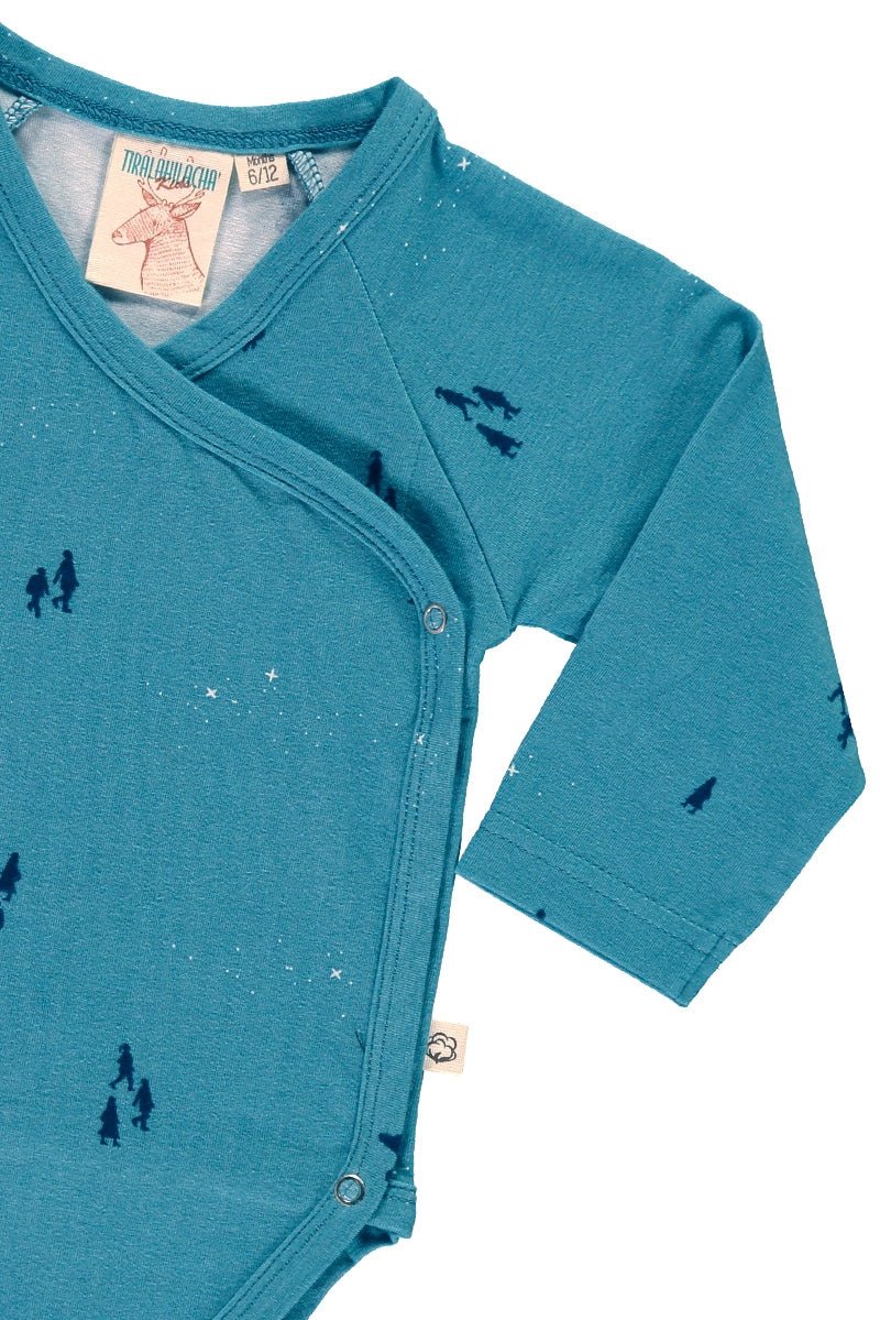Baby Body kimono in opal blue color - TIRALAHILACHA