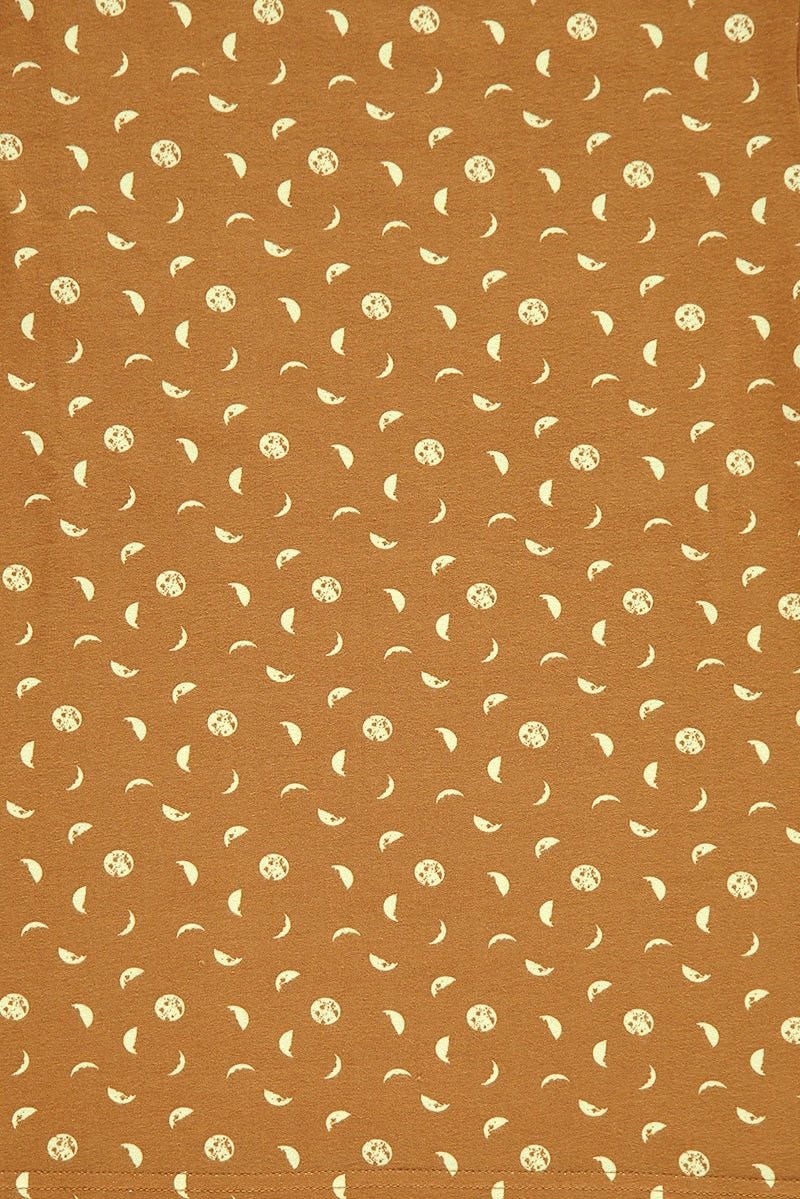 Baby long sleeve jumpsuit in mustard and moon phases print - TIRALAHILACHA