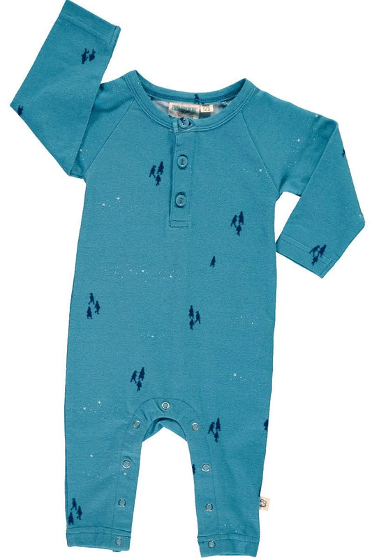 Baby long sleeve jumpsuit in opal blue color - TIRALAHILACHA