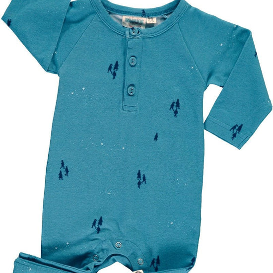 Baby long sleeve jumpsuit in opal blue color - TIRALAHILACHA