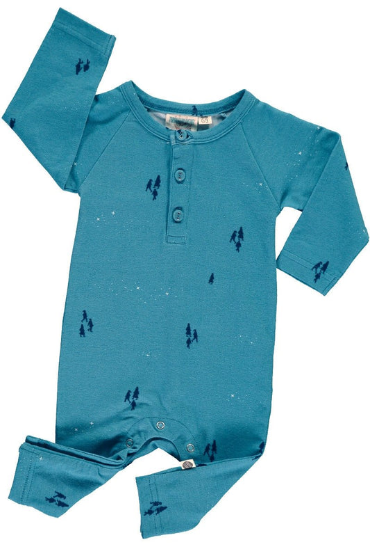 Baby long sleeve jumpsuit in opal blue color - TIRALAHILACHA