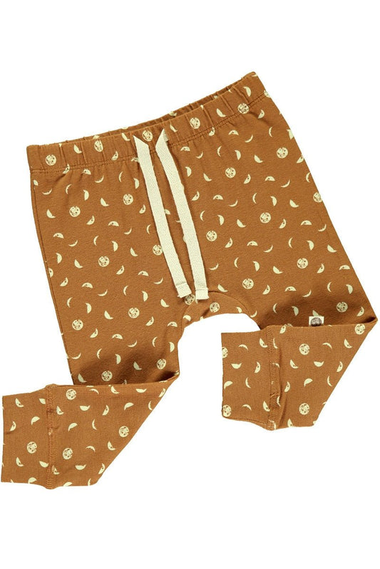 Baby pant in mustard and moon phases print - TIRALAHILACHA