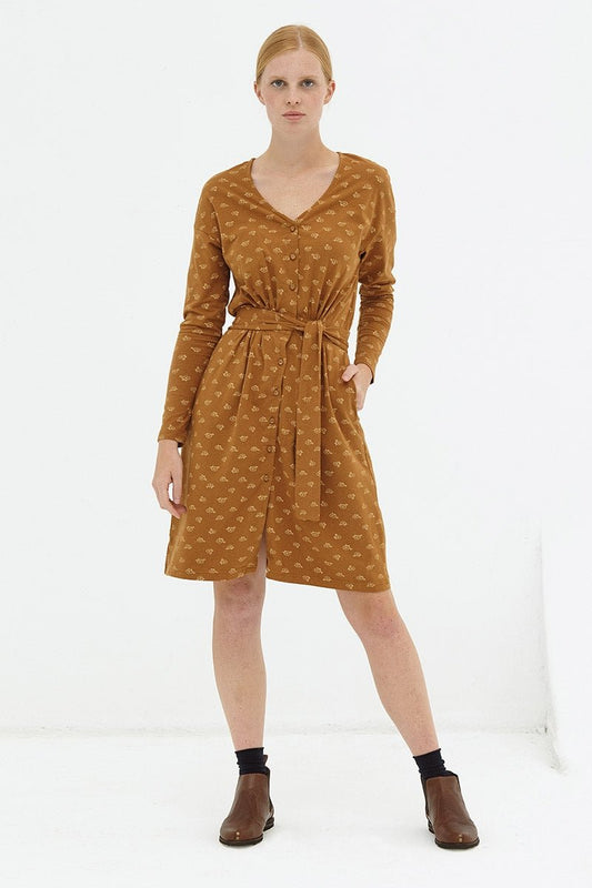 Vestido manga murciélago marrón Dafne - TIRALAHILACHA