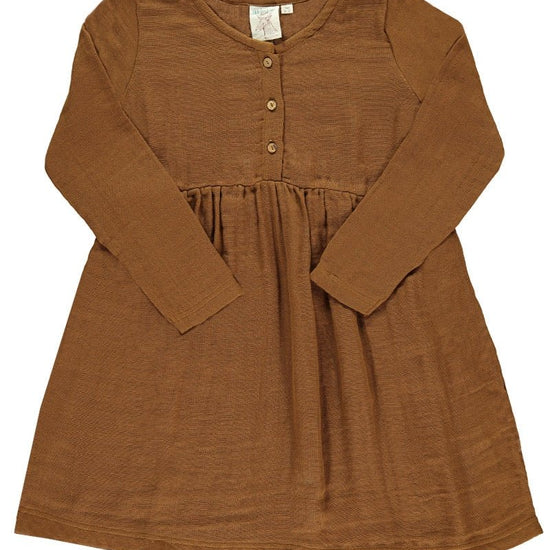 Vestido muselina basic marrón - TIRALAHILACHA