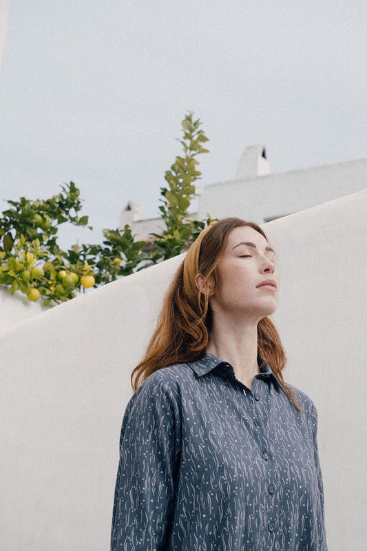 Elisa dress with mist in blue - TIRALAHILACHA