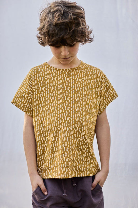 Unisex organic cotton T-shirt Ethnic Mustard - TIRALAHILACHA