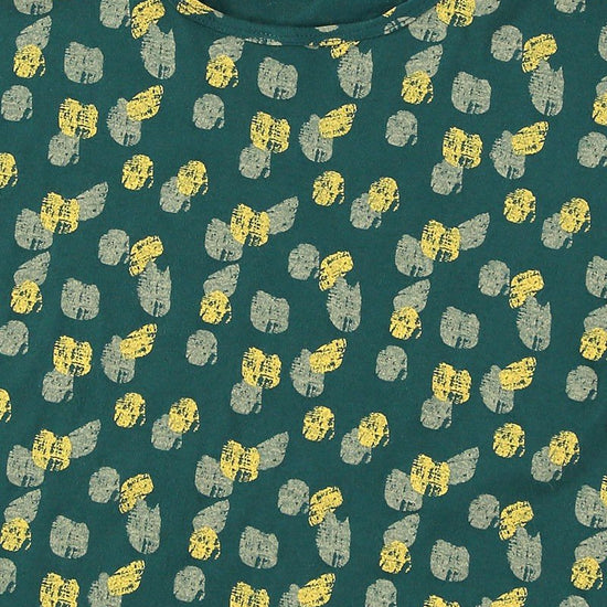 Unisex organic cotton T-shirt Footprints Blue-Green - TIRALAHILACHA