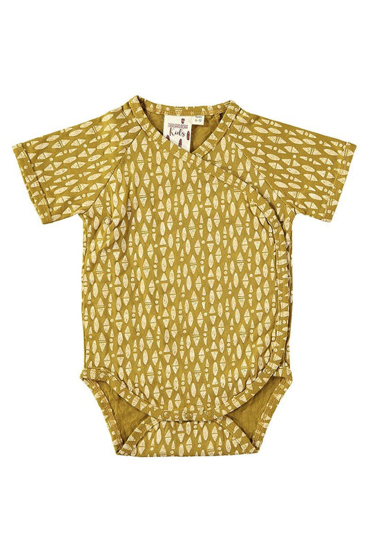 Ethnic Baby Kimono in Mustard 100% organic cotton - TIRALAHILACHA