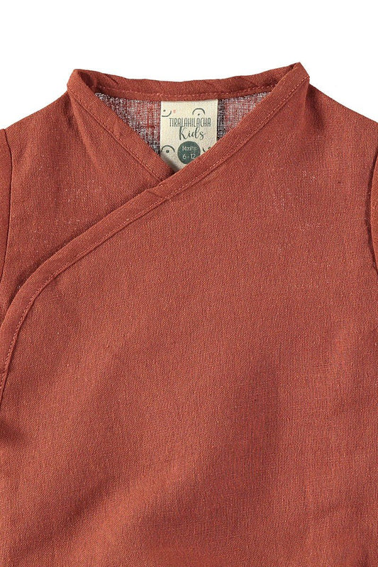 Body Kimono Red Rooibos Organic Cotton and Linen - TIRALAHILACHA