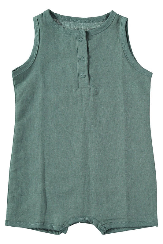 Baby Jumpsuit Aquamarine Blue in Linen & Organic Cotton - TIRALAHILACHA