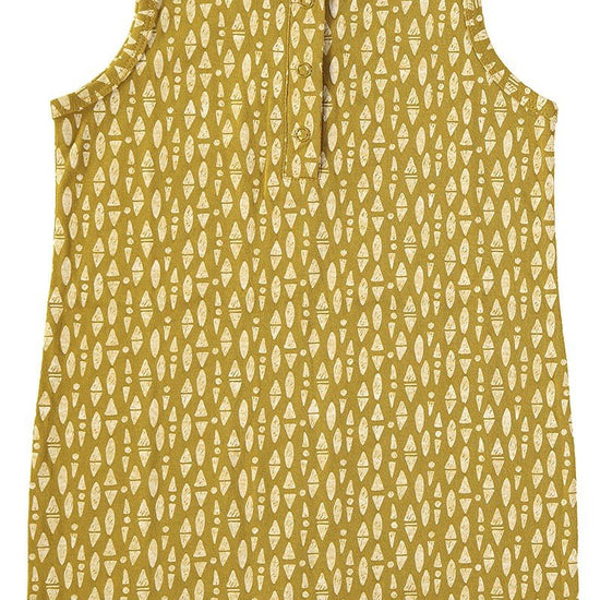 Baby Jumpsuit Ethnic Mustard in organic cotton - TIRALAHILACHA