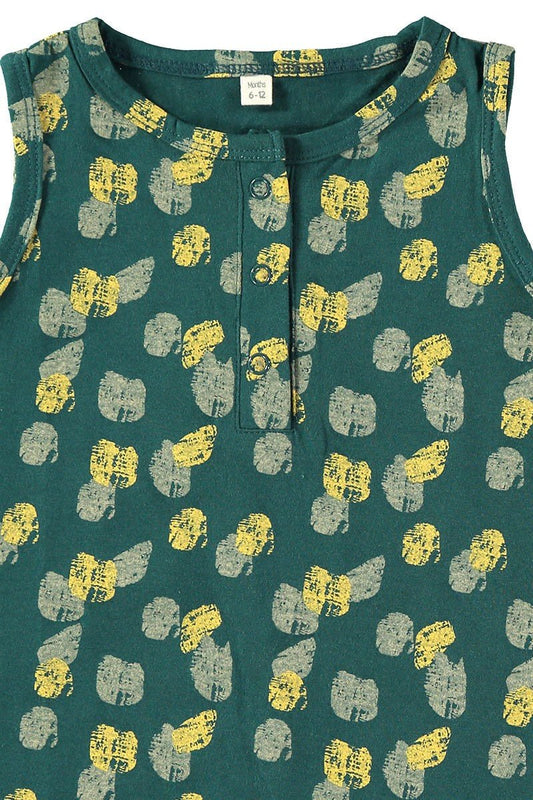 Baby Jumpsuit Blue-Green in organic cotton - TIRALAHILACHA