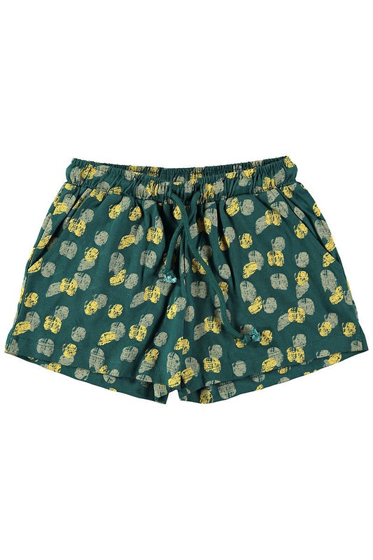 Shorts Blue Green Footprints Organic Cotton - TIRALAHILACHA