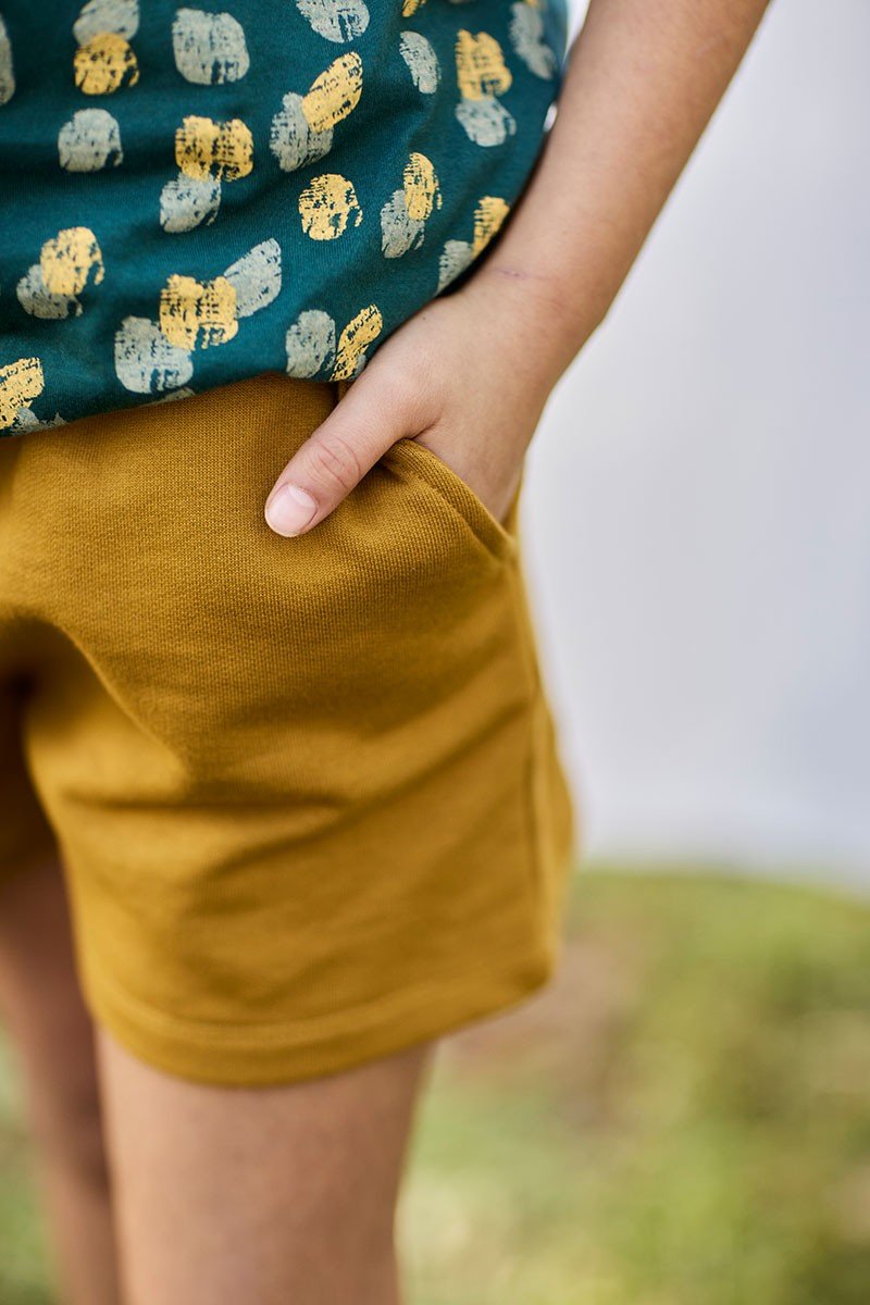 Shorts in mustard 100% organic cotton - TIRALAHILACHA