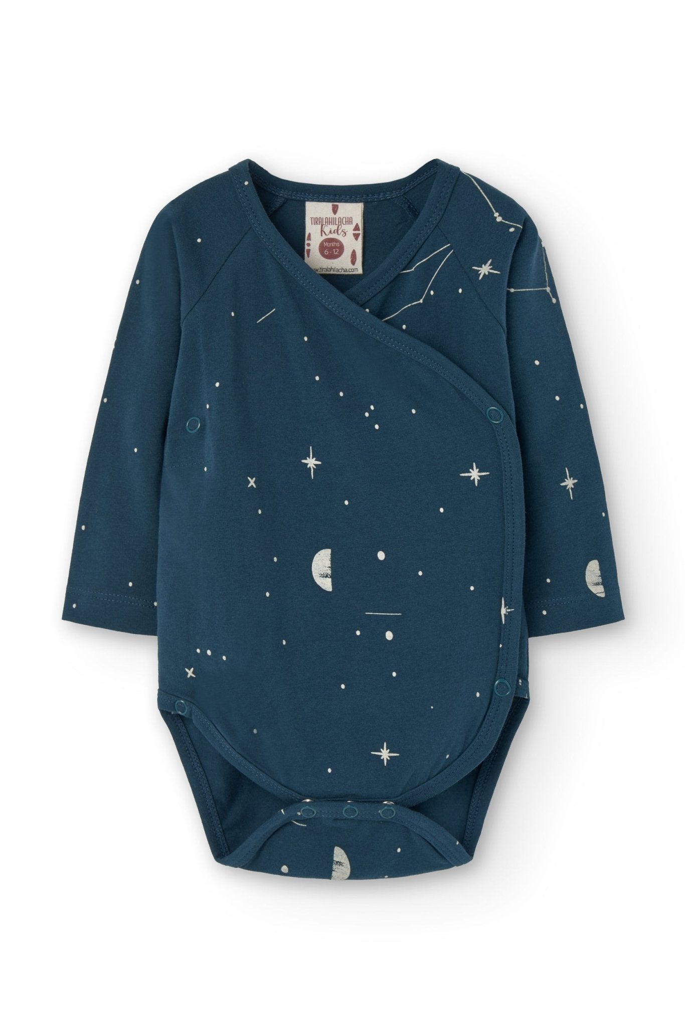 Griselle long sleeves baby bodysuit blue constellations - TIRALAHILACHA