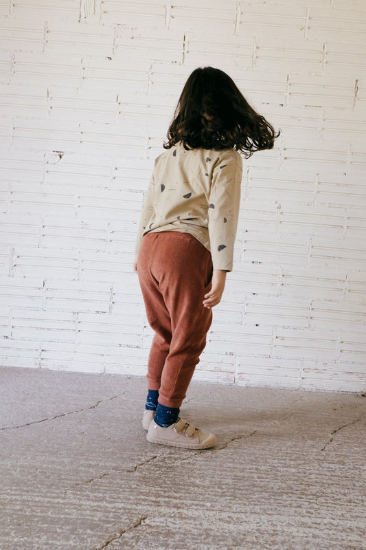 Galina long pant Mars red terry - TIRALAHILACHA