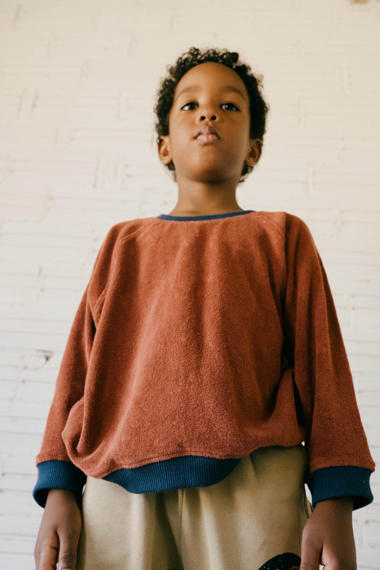 Old Tiralahilacha Kids Gaby Raglan Sleeve Sweatshirt Mars Red main image 0