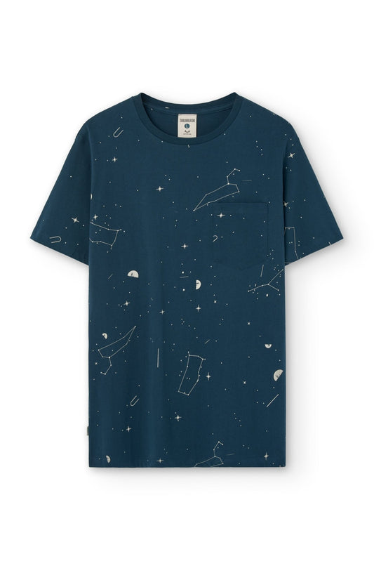 Camiseta unisex George bolsillos azul constelaciones