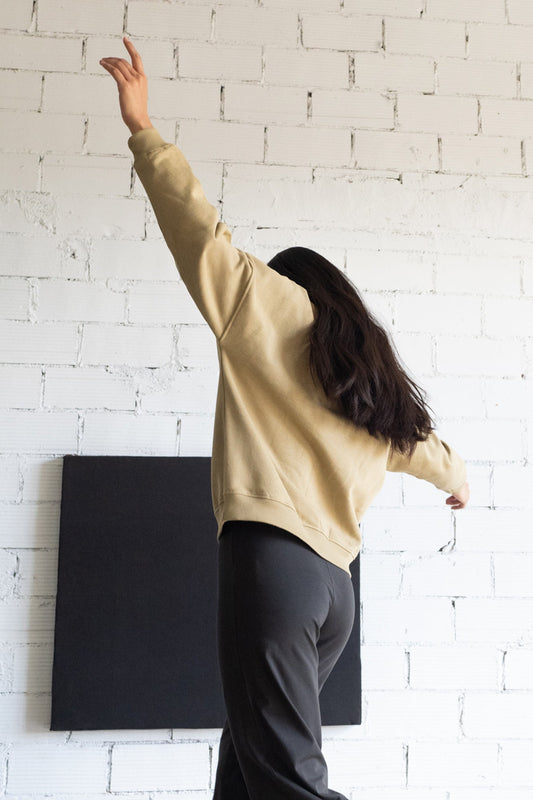 Gabriela oversize sweatshirt sidereal rain beige - TIRALAHILACHA