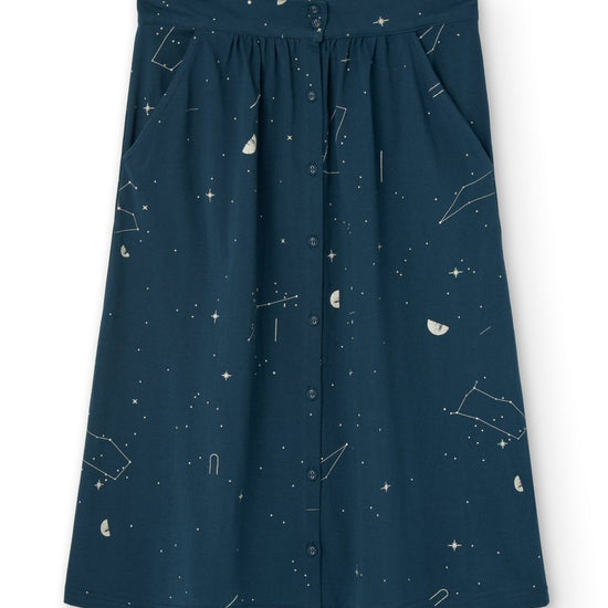 Galia midi skirt blue constellations - TIRALAHILACHA