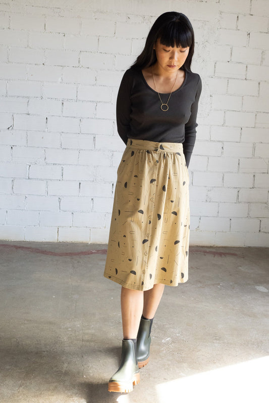 Galia midi skirt sidereal rain beige - TIRALAHILACHA